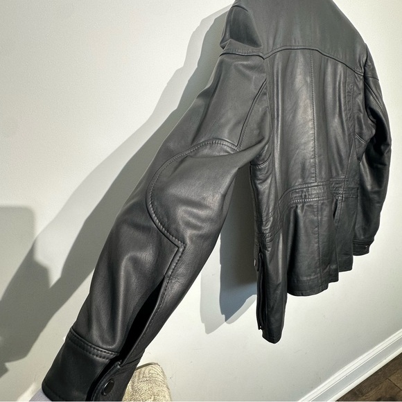 BOSS Hugo Boss 100% Goat Skin Leather Biker Jacket Men Size 40R NWOT - Picture 10 of 16